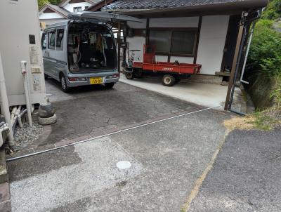 イノシシ避けのフェンス工事